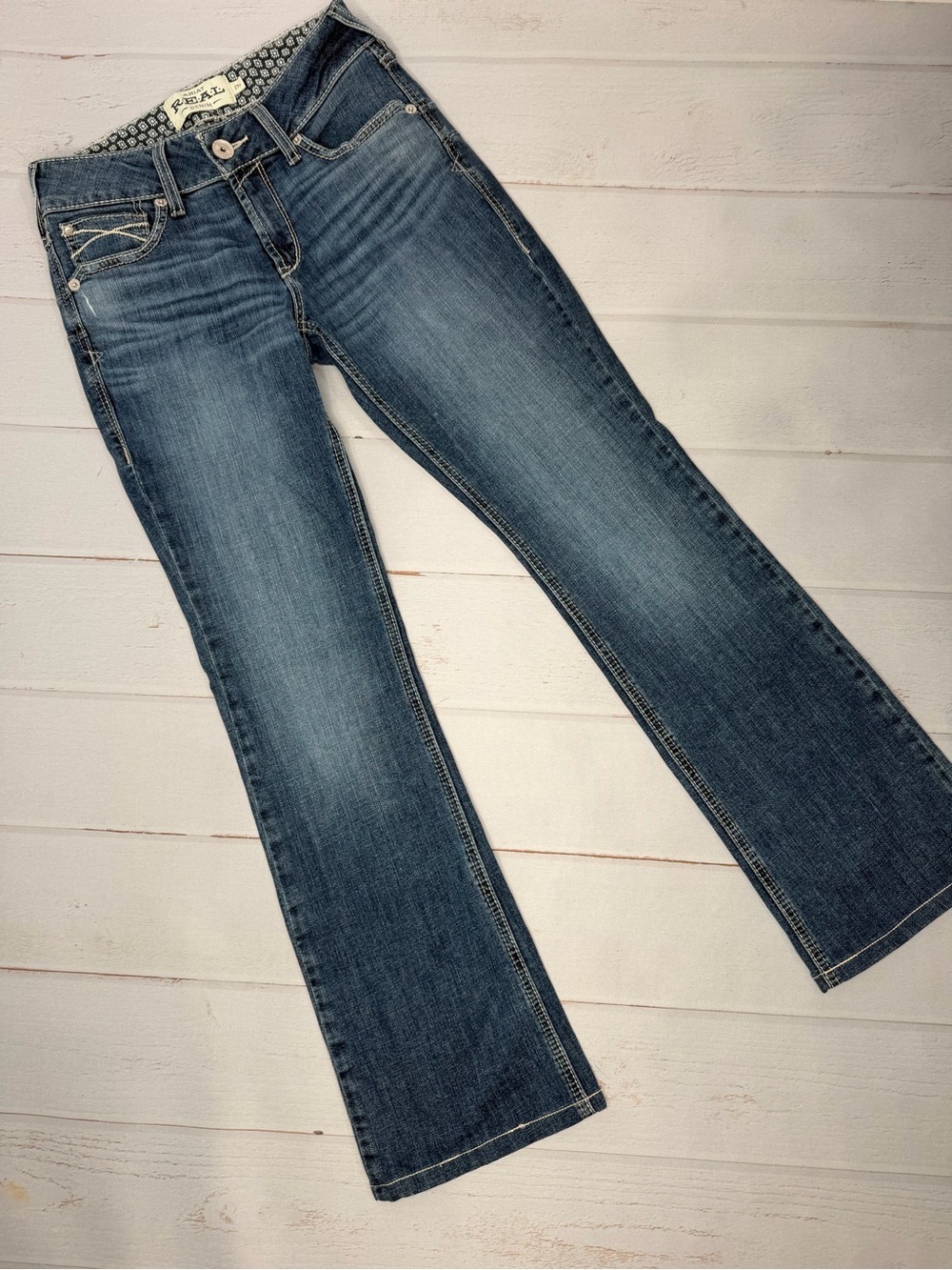 Ariat REAL Denim Women's Bootcut Jeans Size 27R Medium Wash Stretch Western